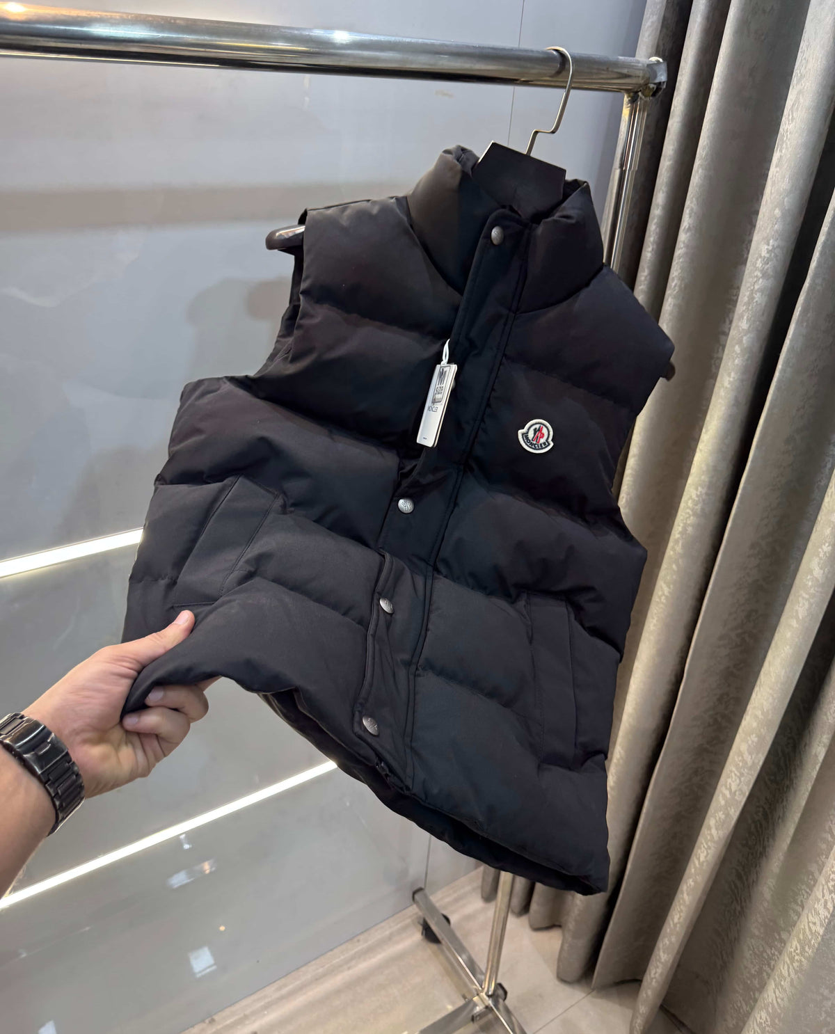 Moncle r Black Imported Sleeveless puffer Jacket