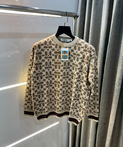 Coac h Beige Imported Knitted Premium Pull Over