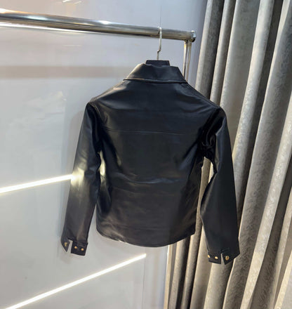Lacost e Black Imported Premium Leather Jacket