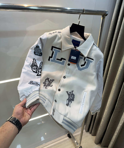 Loui s Vuitto n Cream Imported Varsity Jacket
