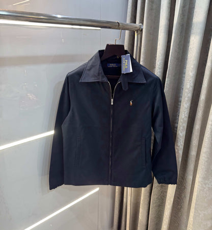 Ralph  Lauren Navy Blue Embroidery Logo Imported Bomber Jacket