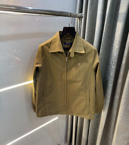 Ralph  Lauren Beige Embroidery Logo Imported Bomber Jacket