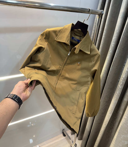 Ralph  Lauren Beige Embroidery Logo Imported Bomber Jacket