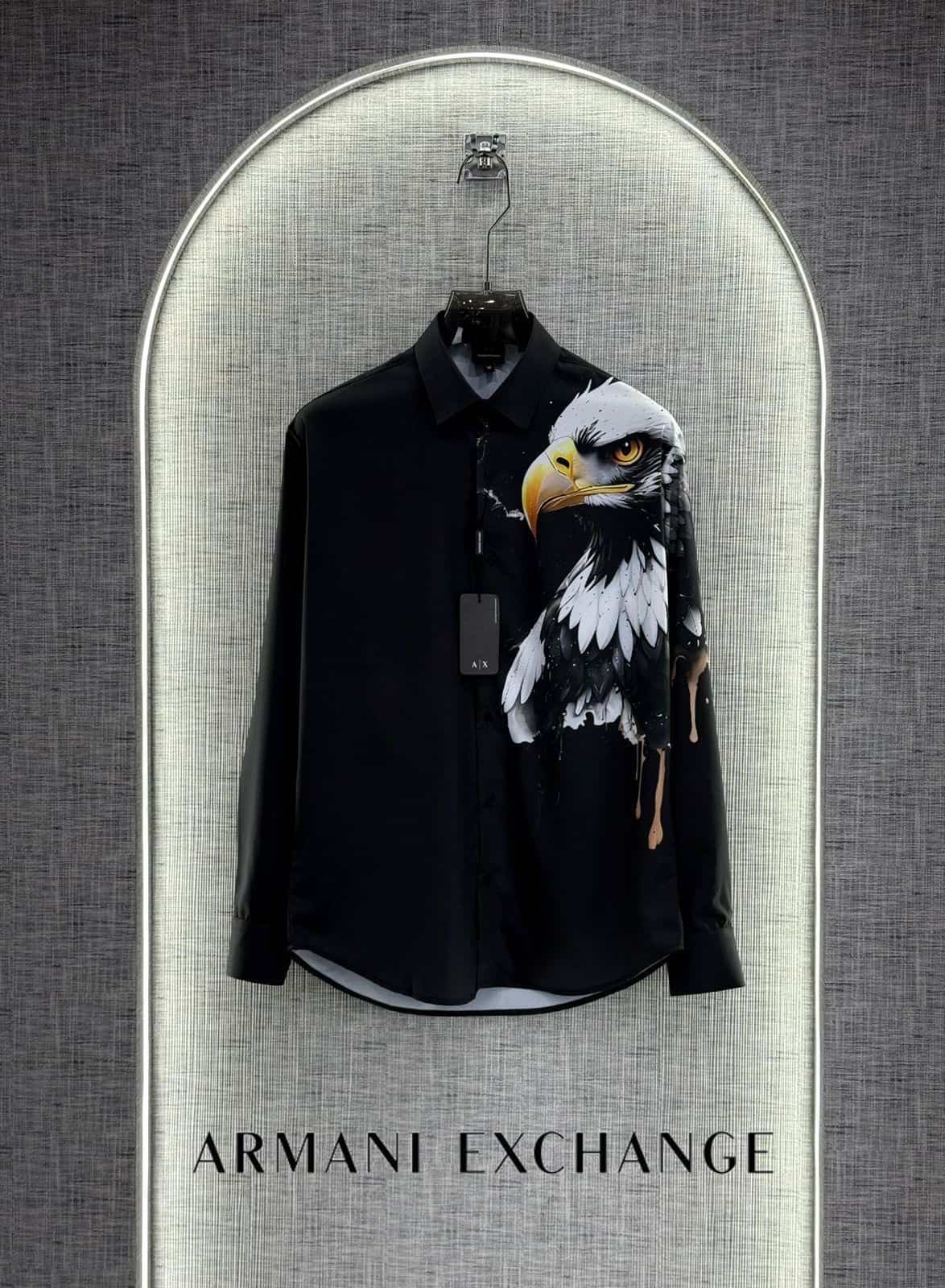 Arman i Exchange Black Eagle Print Imported Shirt
