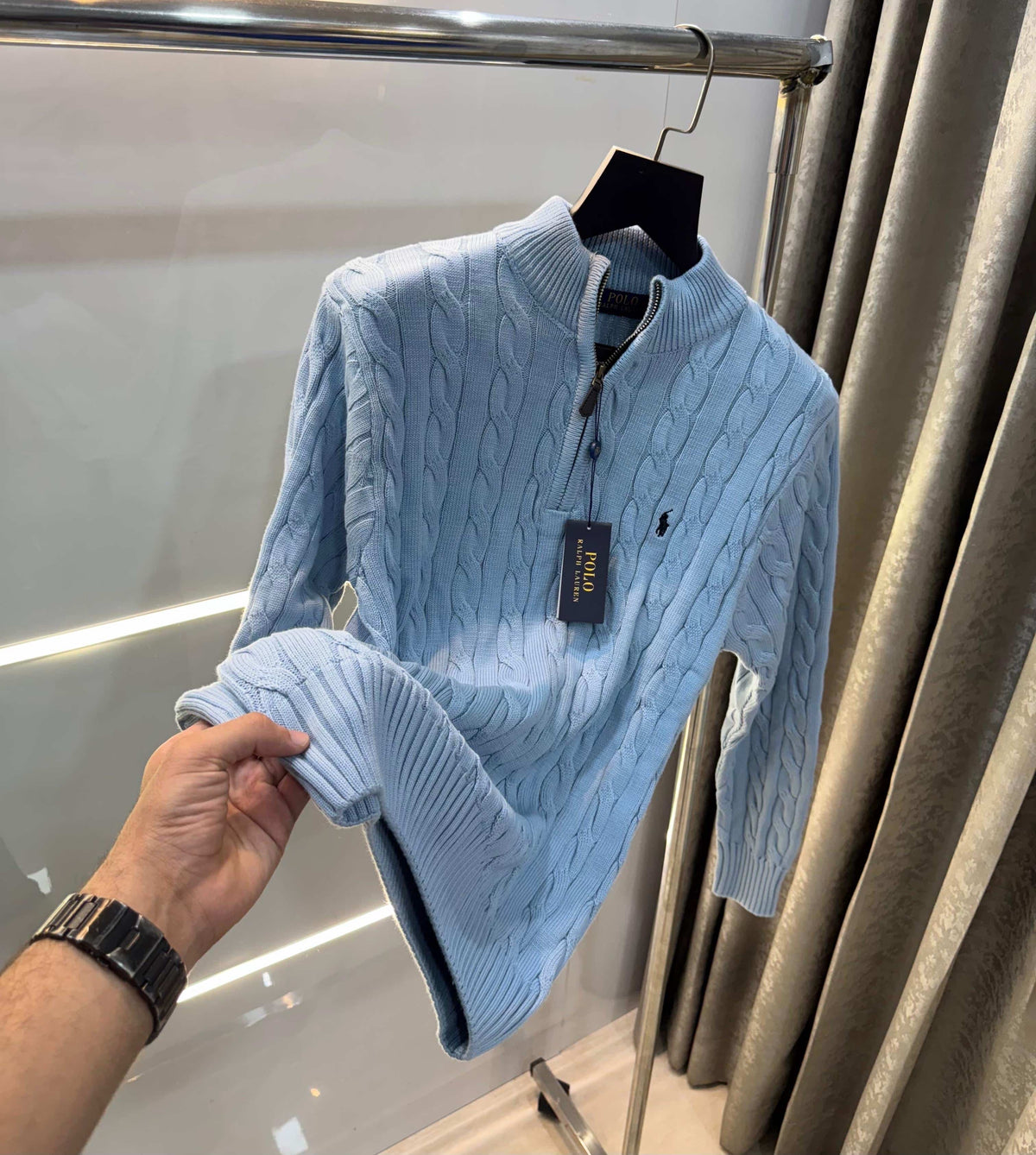 Ralph Laure n sky blue embroidery Premium Sweatshirt