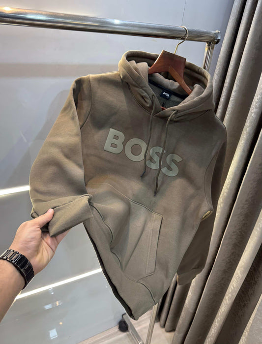 Bos s olive green Embroidery Premium Imported Hoodie