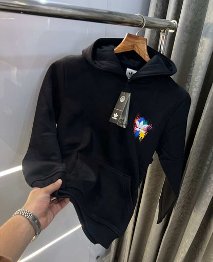Adida s Black Back Print Imported Premium Hoodie