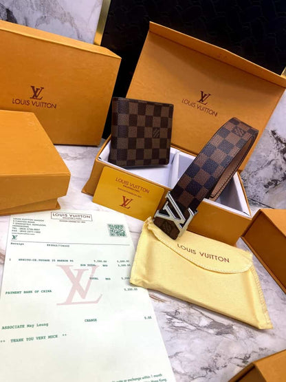 LOUIS_VUITTON Premium_Belt_&_wallet_Combo_C348