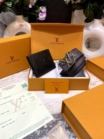 LOUI_S VUITTONN Premium Belt & wallet Combo C331
