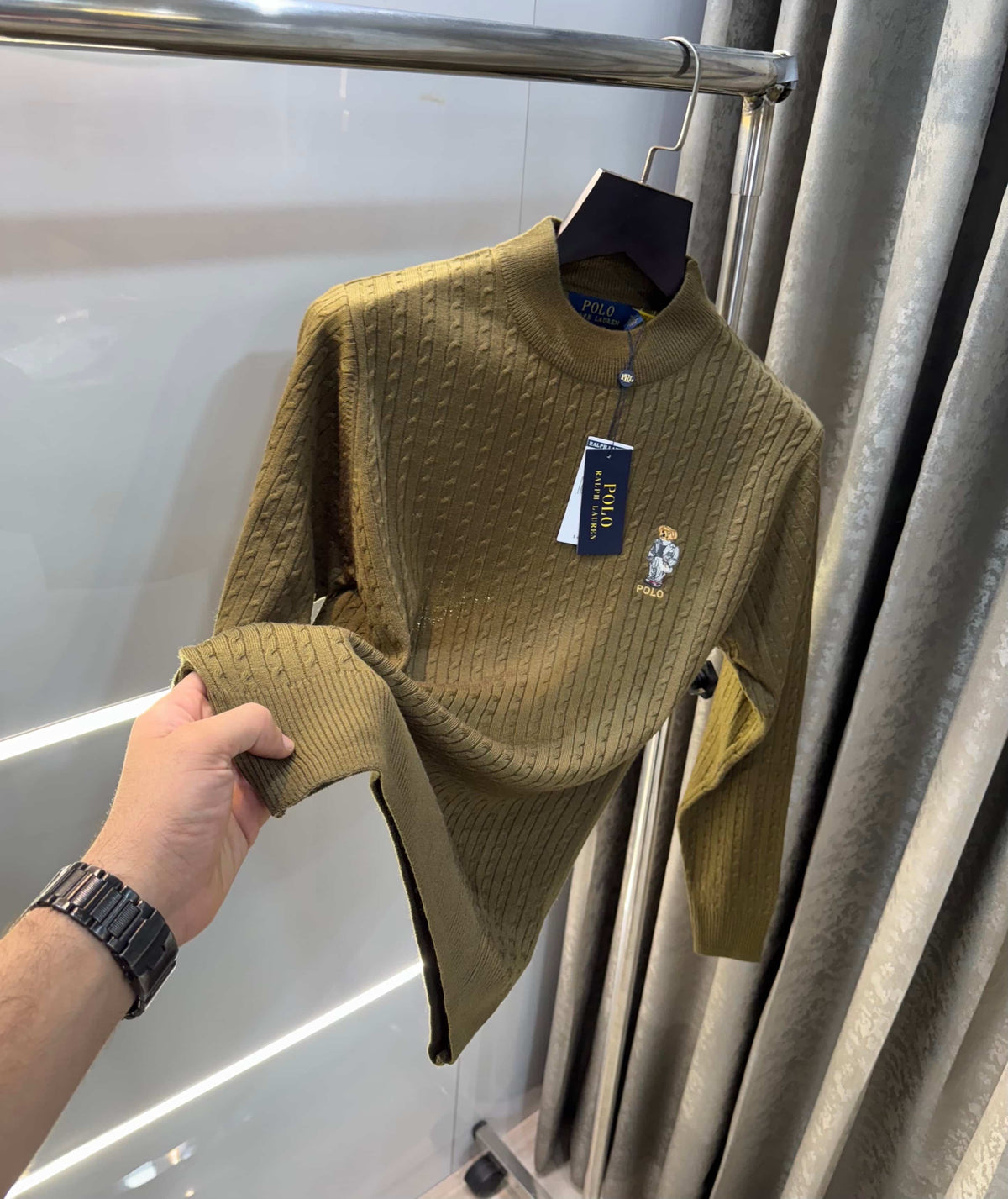 Ralph  Lauren Brown Teddy Edition Knitted Pull Pver