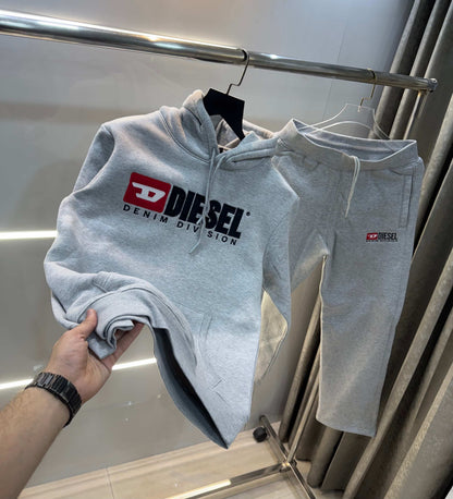 Diese l Grey Embroidery Logo Imported Tracksuit