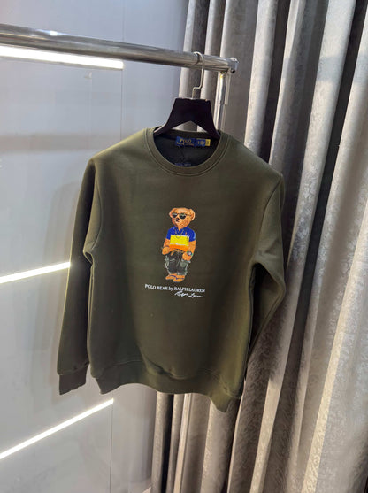 Ralp h  Lauren Olive Teddy Edition Imported Sweatshirt