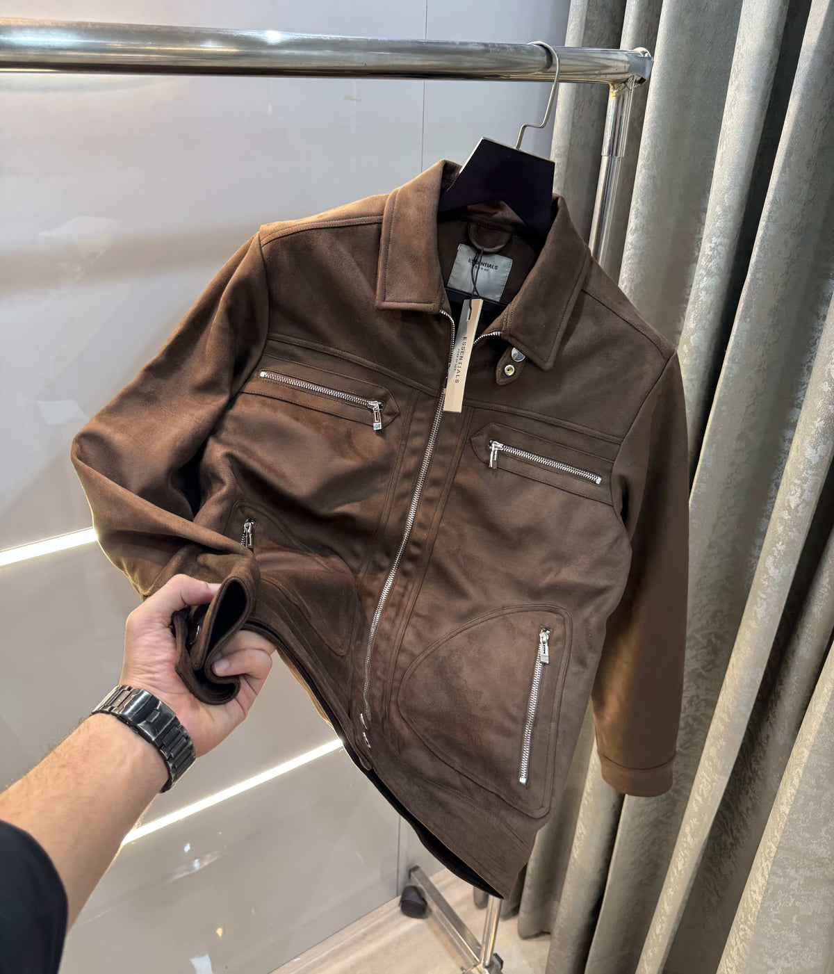 Essentia l feaR. Of God Dark Brown Imported Bomber Jacket