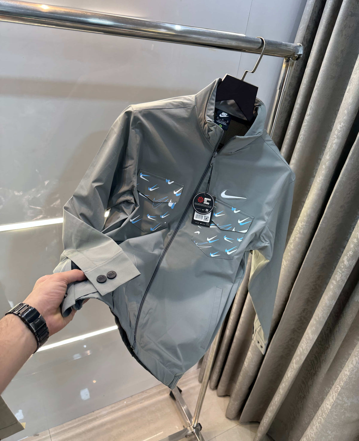 Nik e Grey Imported Premium Bomber Jacket