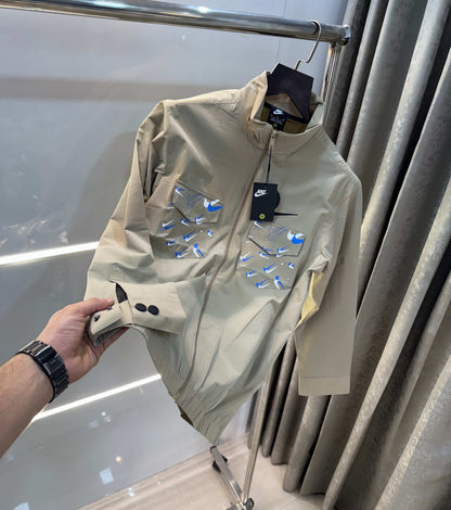 Nik e Beige Imported Premium Bomber Jacket
