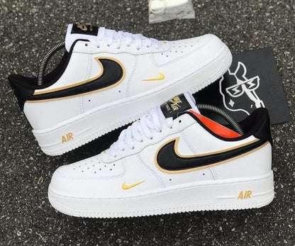 Nike Airforce 1 Low 07 LV8 Double Swoosh WHITE METALLIC GOLD