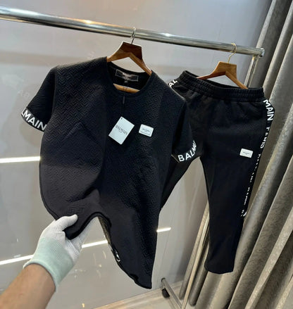 Balmai n Paris Black Logo Print Imported Tracksuit