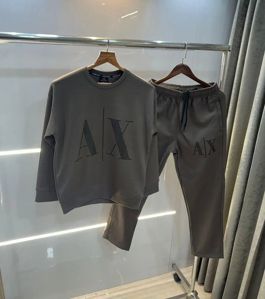 Arman i E·..X!change dark brown Logo Work Imported Oversized Tracksuit