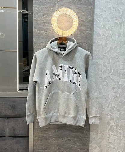 Amir i Light Grey Printed Premium Hoodie