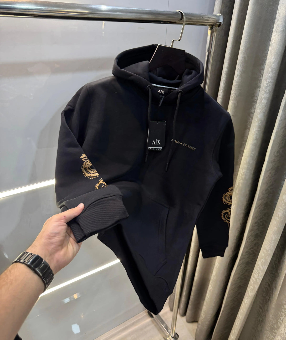 Arman i E-xchange Black hand  Print Premium Hoodie