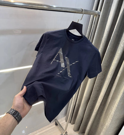 Arman i Exchange Navy Blue Logo Print Premium T-Shirt
