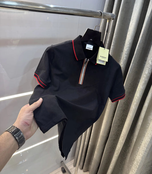 Burberr y Black Logo Work Imported Polo T-Shirt