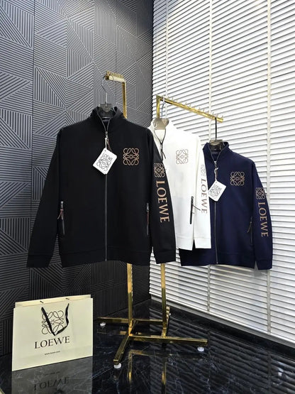 LOeW3 Black Embroidery Logo Imported Tracksuit