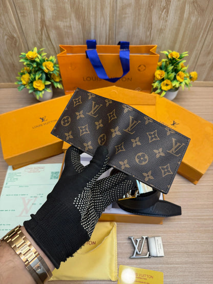 LOUIS_VUITTON_2 Buckle Belt & wallet Combo C441