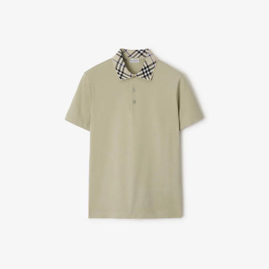 Burberr y Baige Collar Look Premium Classic Polo T-Shirt