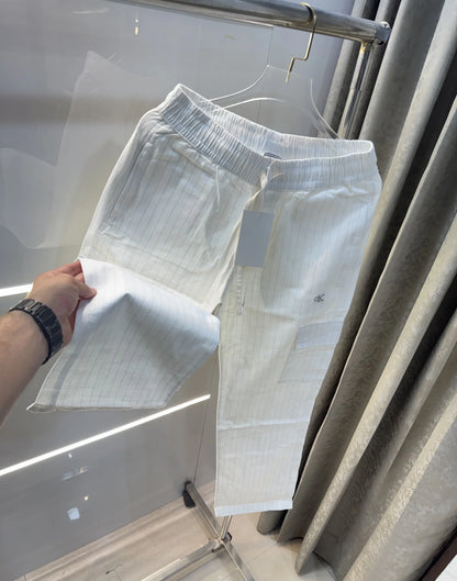 Calvin  Klein White Stripes Classic Trouser