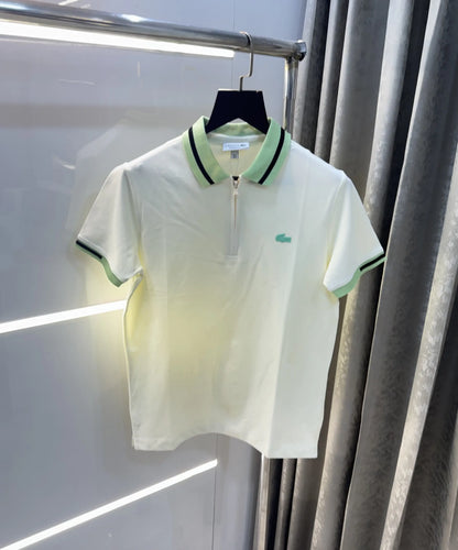 Lacost e Cream Embroidery Logo Premium Polo T-Shirt