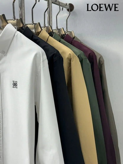 Loewe Light Olive Embroidery Logo Shirt With Premium Box Packing