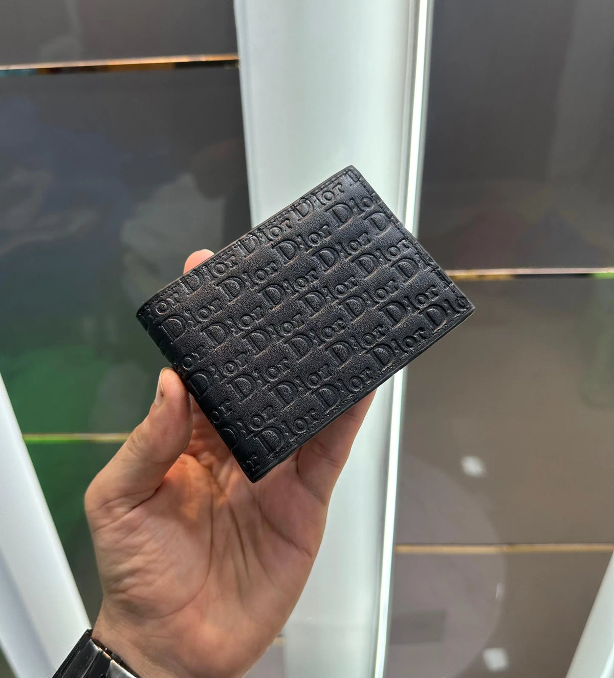 Dio r Black Monogram Premium Wallet d112