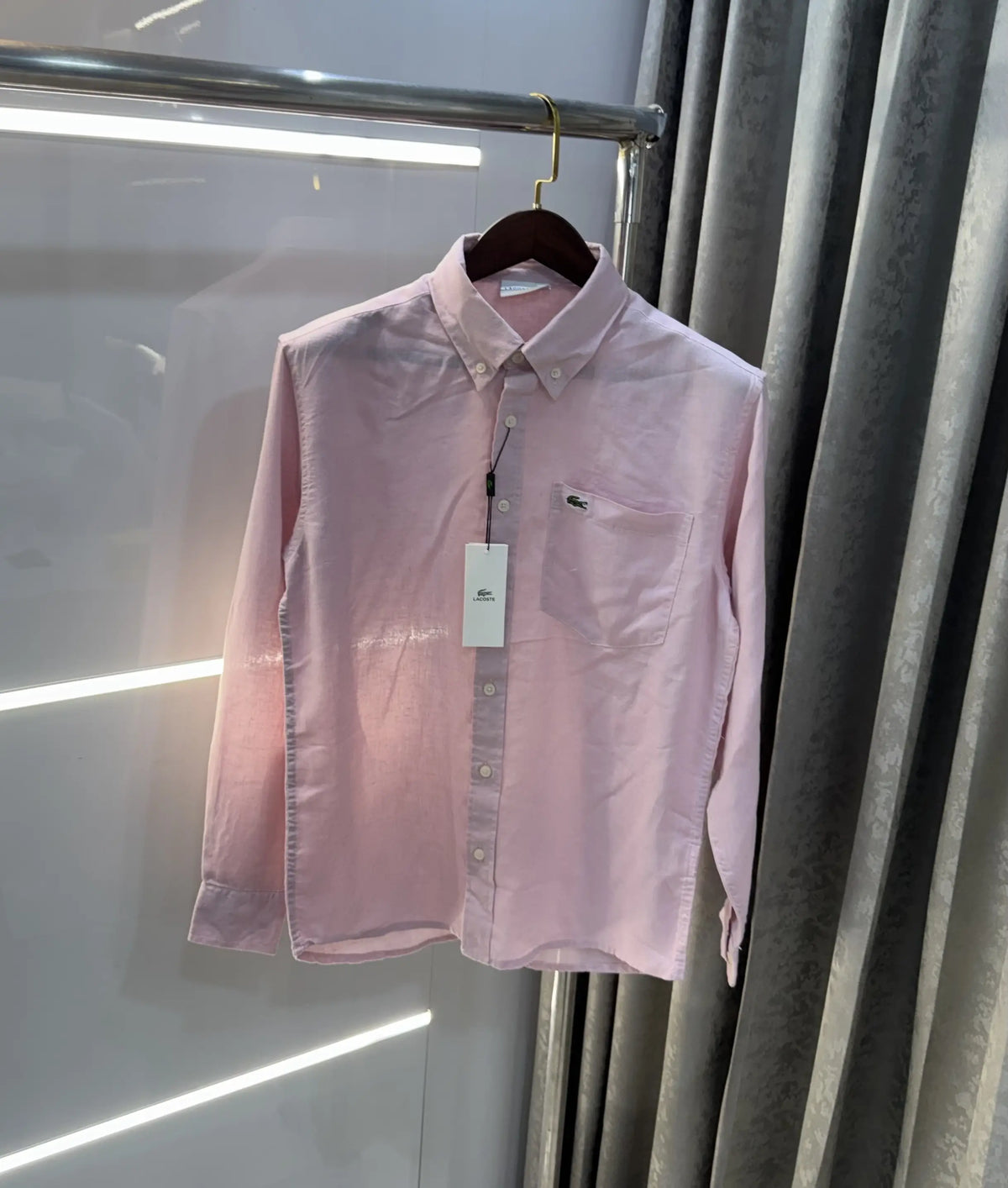 Lacoste Milange Embroidery Logo Premium Linen Shirt