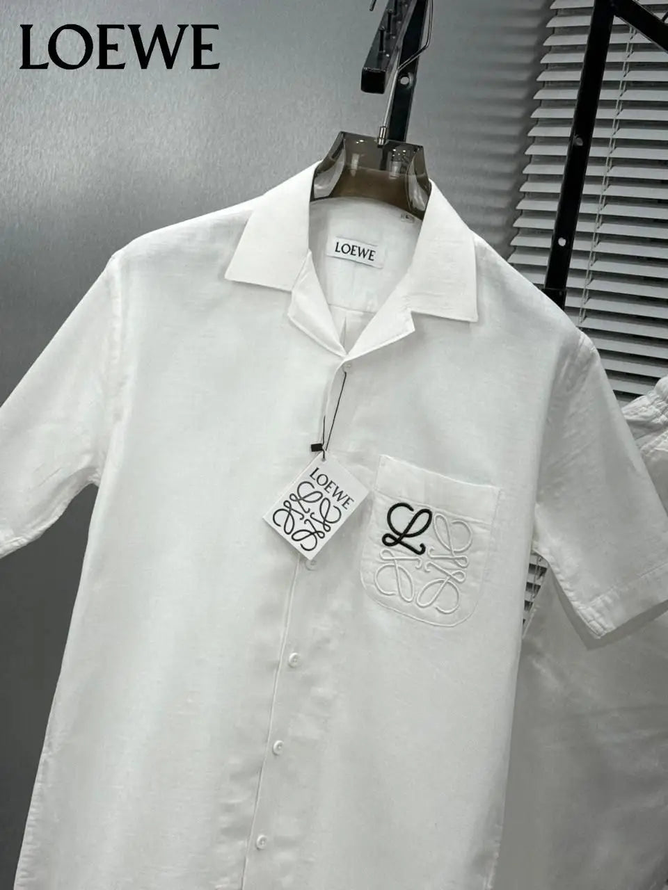 Loewe White Embroidery Logo Premium Linen Cord Set