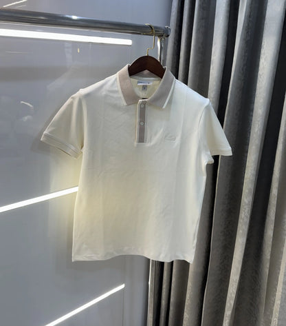 Lacost e Cream Logo Work Premium Polo T-Shirt