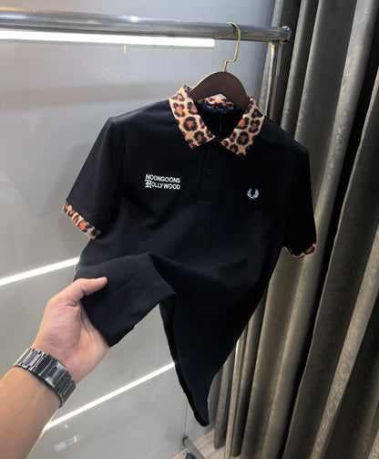 Fredperr y Black Embroidery Logo Premium Polo T-Shirt