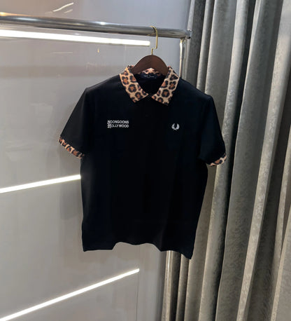 Fredperr y Black Embroidery Logo Premium Polo T-Shirt