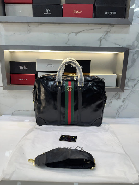 Gucci Monogram Luxury Laptop+Travel Bag Black g299