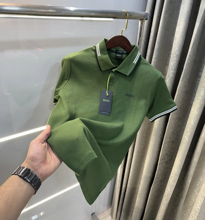 Hugo  Bos s Green Logo Work Premium Polo T-shirt