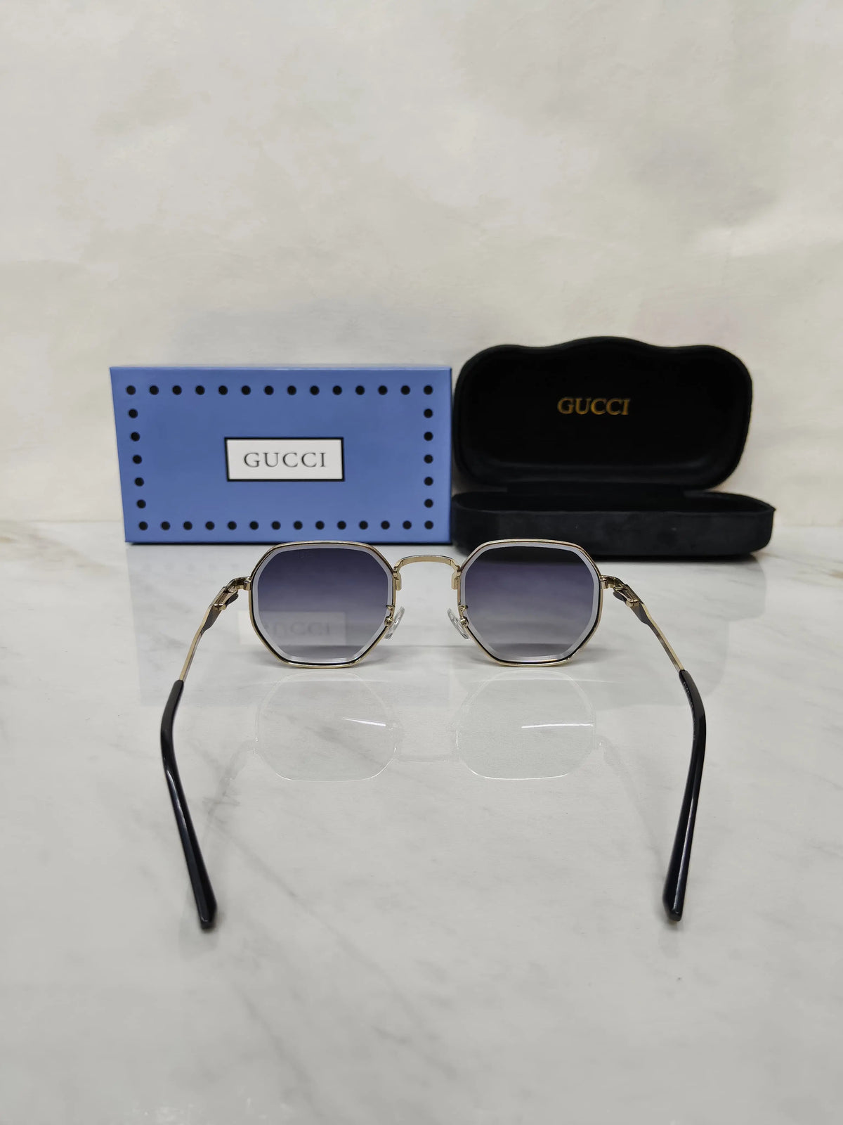 GUCCI 28002 BLUE SILVER METAL