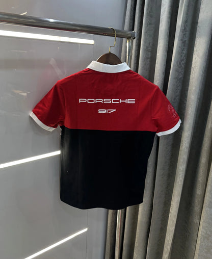 Hugo  Bos s X Porsche Red Logo Work Premium Polo T-shirt