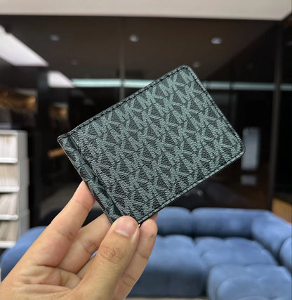 Michael Kor s Monogram Premium Money Clipper Black With Box mk120