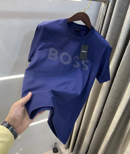 Hugo Bos s Blue Embroidery Logo Premium T-Shirt