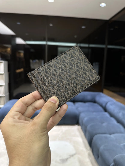 Michael Kor s Monogram Premium Money Clipper Brown With Box mk130