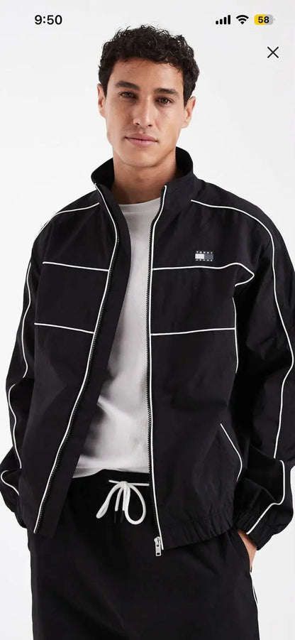 Tomm y Hilfige r Black Imported Premium WindBreaker Jacket