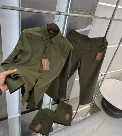 Loro Piana Olive Green Italian Imported Combo
