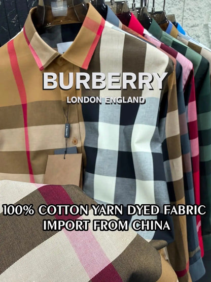 Burberr y Beige D 3 Checks Premium Shirt With Original Box