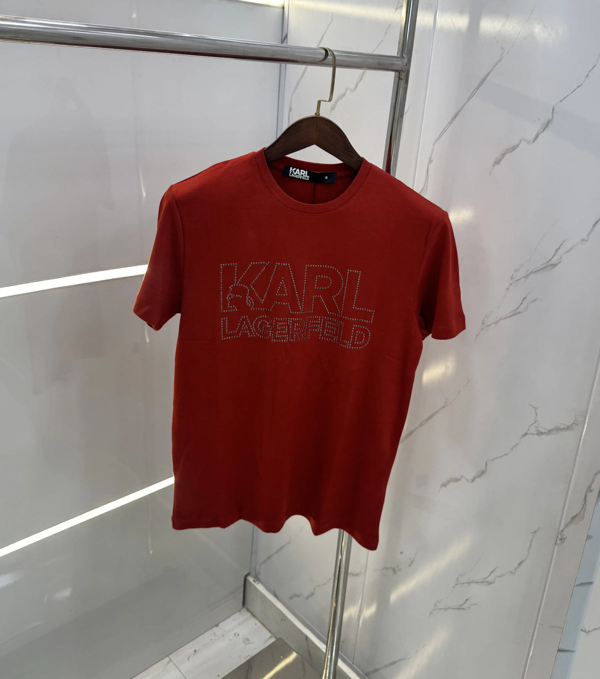 Karl Lagerfeld Rust Logo Work Premium T-Shirt