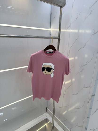 Karl Lagerfeld Pink Logo Work Premium T-Shirt